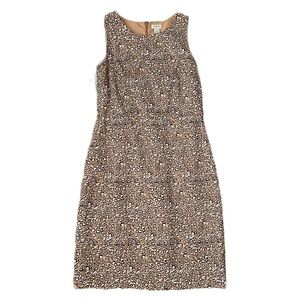 J.Crew Factory animal print back zip sheath dress